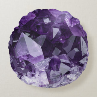 Amethyst Healing Crystal Cluster Rond Kussen