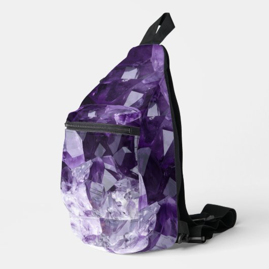 Amethyst Healing Crystal Cluster Sling Bag (Rechterhoek)