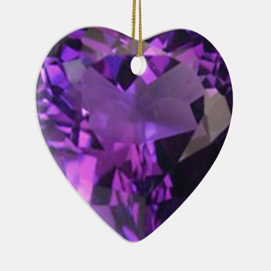 Amethyst Heart Keramisch Ornament (Rechts)