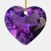 Amethyst Heart Keramisch Ornament (Voorkant)