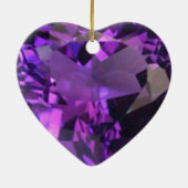 Amethyst Heart Keramisch Ornament (Achterkant)