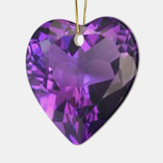 Amethyst Heart Keramisch Ornament (Links)