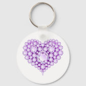 Amethyst Heart Pareltjes Sleutelhanger (Voorkant)