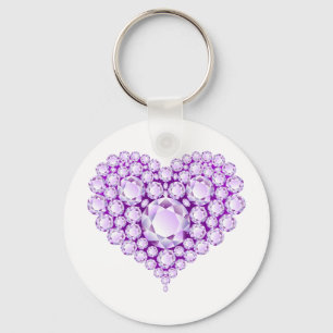 Amethyst Heart Pareltjes Sleutelhanger