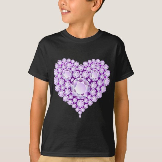 Amethyst Heart Pareltjes T-shirt (Voorkant)
