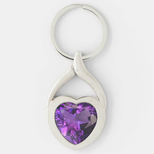 Amethyst Heart Sleutelhanger (Voorkant)