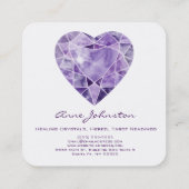 Amethyst Heart Square Visitekaartje (Achterkant)