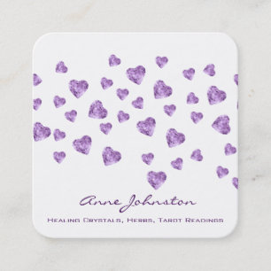 Amethyst Hearts Square Visitekaartje