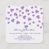 Amethyst Hearts Square Visitekaartje (Achterkant)