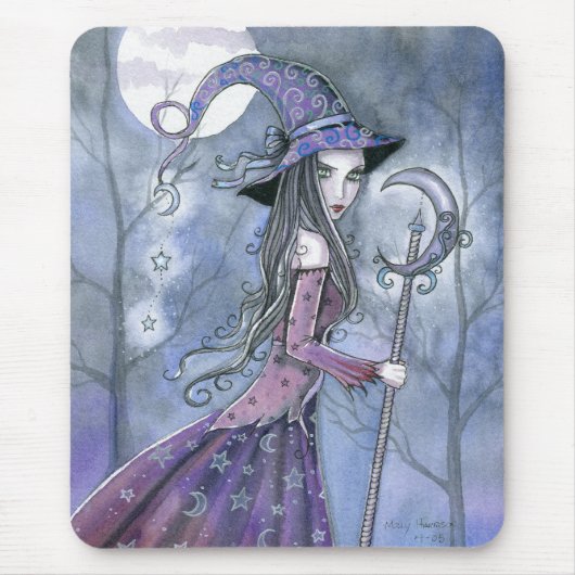 Amethyst Heks Gothic Halloween Kunst Muismat (Voorkant)