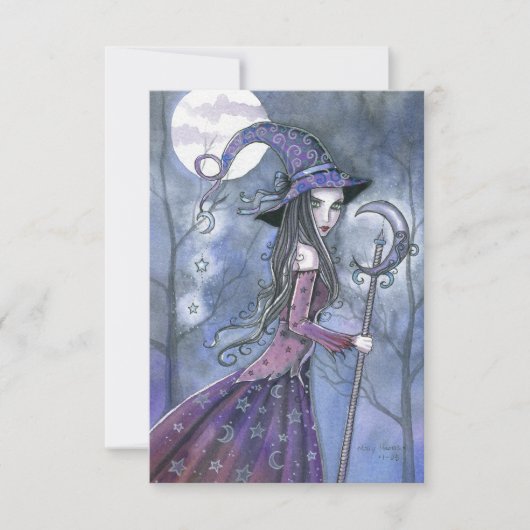Amethyst Heks Halloween Ansichtkaart Kaart (Voorkant)