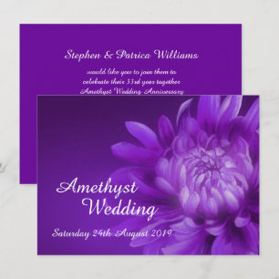 Amethyst huwelijksfeest uitnodiging 33ste