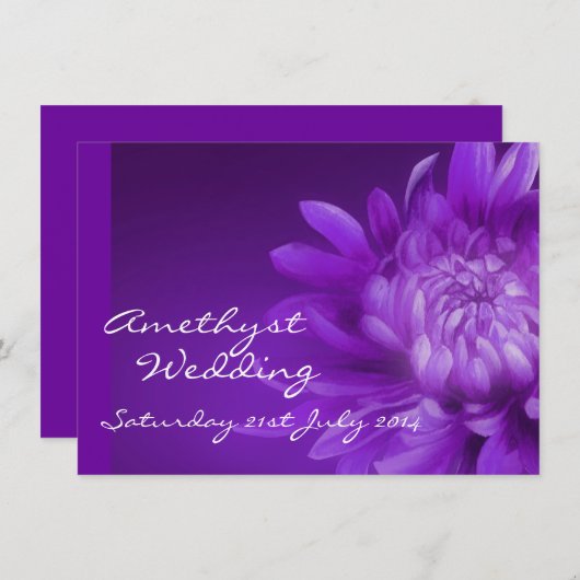 Amethyst huwelijksfeest uitnodiging 6e (Voorkant / Achterkant)