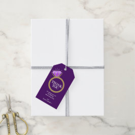 Amethyst huwelijksjubileum ring dank je favor cadeaulabel