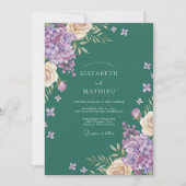 Amethyst Hydrangea Eucalyptus Bruiloft Kaart (Voorkant)
