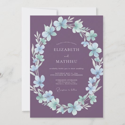 Amethyst IJsbloem Bruiloft Kaart (Voorkant)