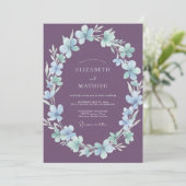 Amethyst IJsbloem Bruiloft Kaart (Staand voorkant)