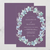 Amethyst IJsbloem Bruiloft Kaart (Voorkant / Achterkant)