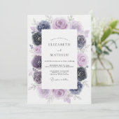 Amethyst Indigo Geschilderde Bruiloft Kaart (Staand voorkant)