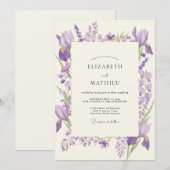 Amethyst Iris Paarse Eucalyptus Bruiloft Kaart (Voorkant / Achterkant)