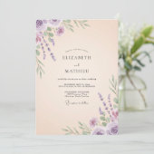 Amethyst Ivoor Crème Wildbloem Bruiloft Kaart (Staand voorkant)