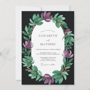 Amethyst Jade Magnolia Bruiloft Kaart