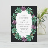 Amethyst Jade Magnolia Bruiloft Kaart (Staand voorkant)