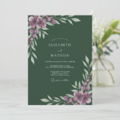 Amethyst Jager Wilde Bloem Bruiloft Kaart (Staand voorkant)