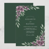 Amethyst Jager Wilde Bloem Bruiloft Kaart (Voorkant / Achterkant)