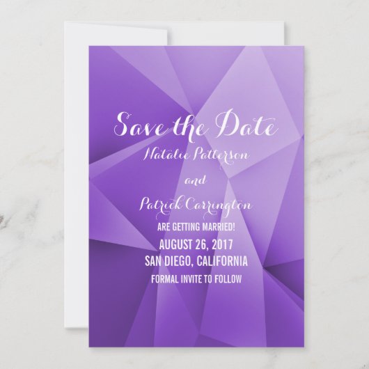 Amethyst Jewel Tones Save the Date Uitnodiging (Voorkant)