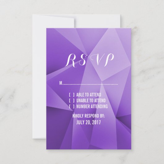 Amethyst Jewel Tones Wedding RSVP Kaart (Voorkant)