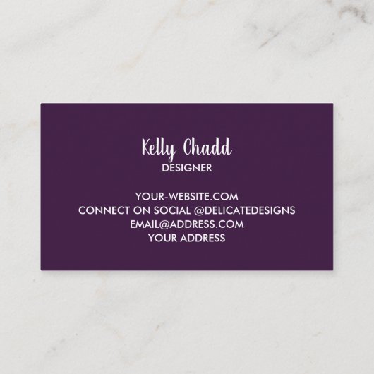 Amethyst Jewelry Designer Visitekaartje (Achterkant)