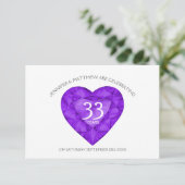 Amethyst Jubileum waterverf hart RSVP Kaartje (Staand voorkant)