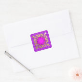 Amethyst-juwel met troebele achtergrond vierkante sticker (Envelop)