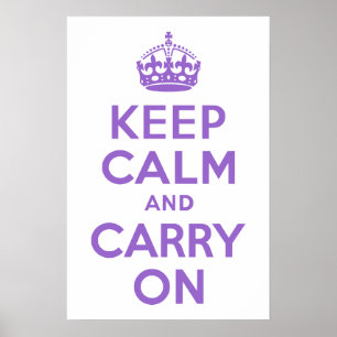 Amethyst kalm houden en doorgaan poster