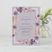 Amethyst Koperen Bloem Huwelijk Kaart (Staand voorkant)