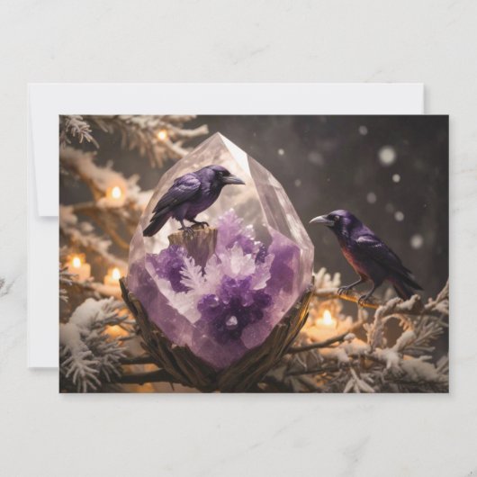 Amethyst Kristal Fantasie - Kraaien Ravens Kerstmi Feestdagenkaart