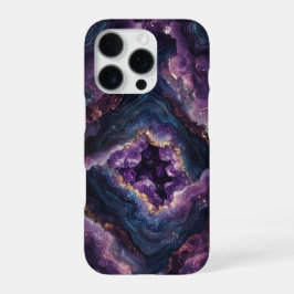 Amethyst Kristal Geode Druzy Nep 3D Steen iPhone 16 Pro Hoesje