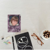 Amethyst-kristalfoto's en citaat programmakaart