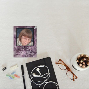 Amethyst-kristalfoto's en citaat programmakaart