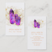 *~* Amethyst kristallen Cosmic Gold Glitter Stars Visitekaartje (Voorkant / Achterkant)