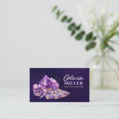Amethyst Kristallen en Tarot / Oracle kaarten Visitekaartje (Staand voorkant)