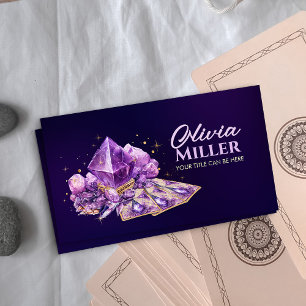 Amethyst Kristallen en Tarot / Oracle kaarten Visitekaartje