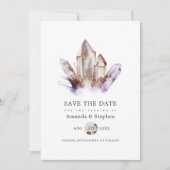 Amethyst Kristallen Trouwfoto Save The Date (Voorkant)