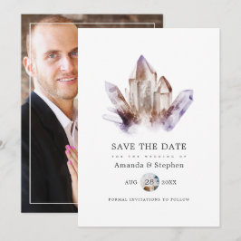 Amethyst Kristallen Trouwfoto Save The Date