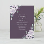 Amethyst Lavendel Wilde Bloem Bruiloft Kaart (Staand voorkant)