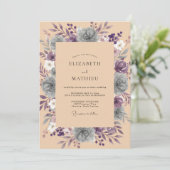 Amethyst Leiste Bloem Huwelijk Kaart (Staand voorkant)