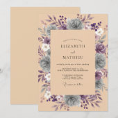 Amethyst Leiste Bloem Huwelijk Kaart (Voorkant / Achterkant)