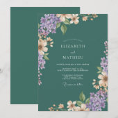 Amethyst Leiste Lilac Eucalyptus Bruiloft Kaart (Voorkant / Achterkant)