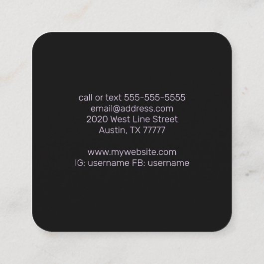 Amethyst-levensboom Vierkante Visitekaartje (Achterkant)